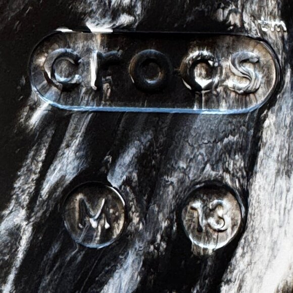 CROCS Men's NEW Classic Marbled Sandal Black and White Double Strap Slide On 13 - Picture 9 of 12